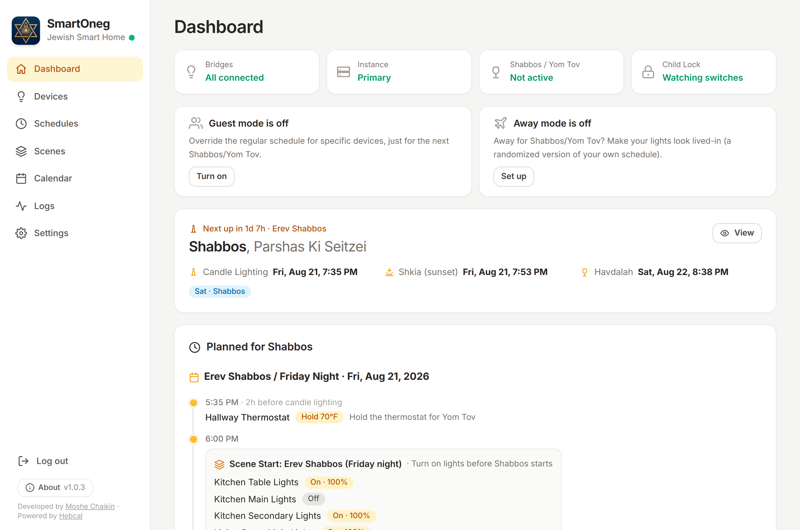 SmartOneg dashboard